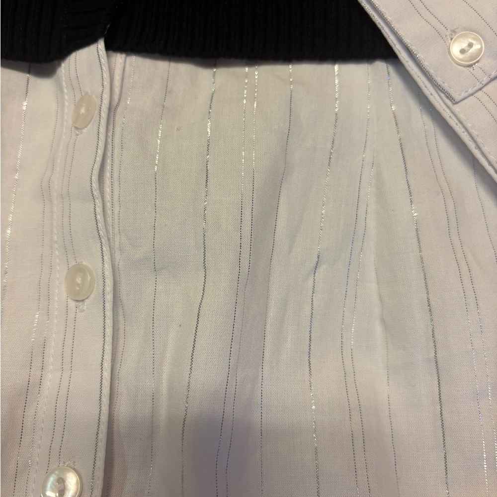 Candie's Black and White Layered Blouse - Picture 2 of 10